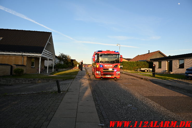 Brand i garage. Bellisvej i Vejle. 08/05-2025. KL. 20:13.