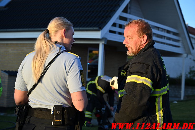 Brand i garage. Bellisvej i Vejle. 08/05-2025. KL. 20:13.