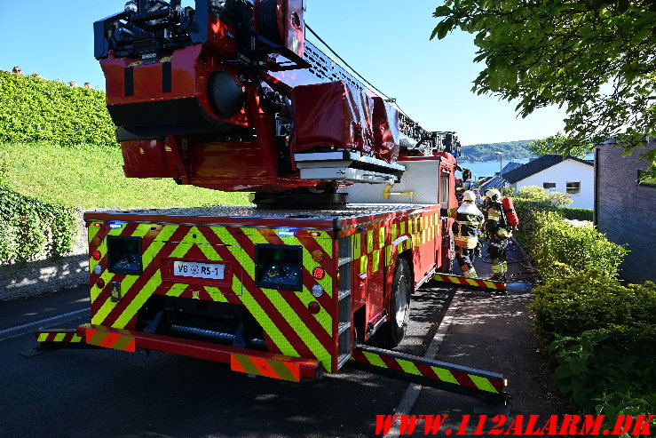 Brand i villa. Brønsbjergvej i Bredballe. 12/05-2025. KL. 17:37.