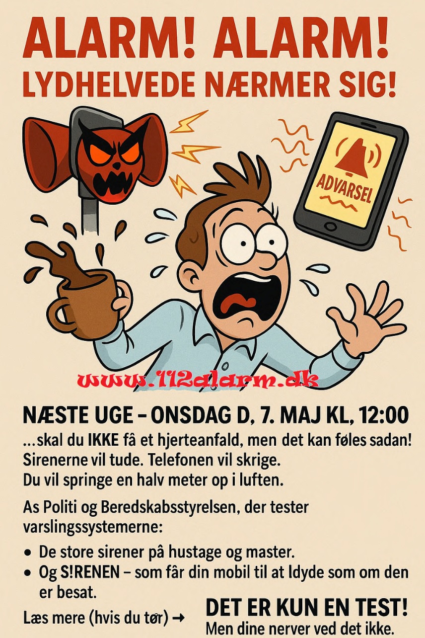 Tester S!RENEN og varslingssirenerne onsdag den 7. maj. 2025.